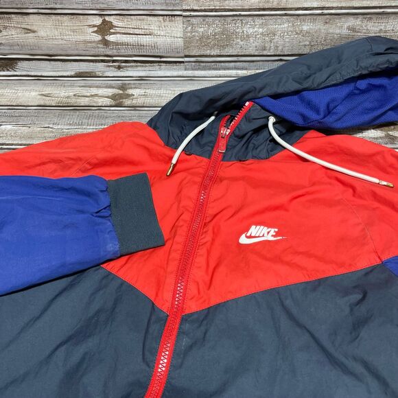 Nike Vintage Windbreaker 90s Red Blue Size Medium - Picture 1 of 8